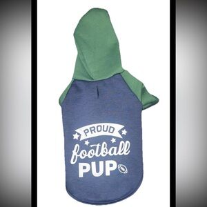 Proud Football Pup Dog Hoodie Fleece Lined Sweatshirt Medium Posh Paws NWOT